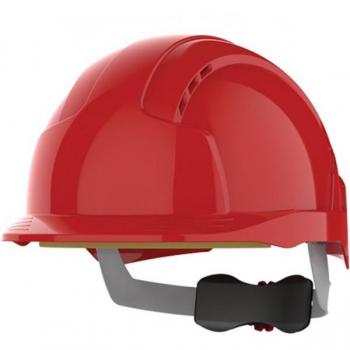 Casco de seguridad EVOLite rojo ventilado con ruleta ajustable