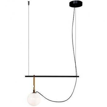 Lámpara Colgante Artemide NH S1 14, Esfera Ø 14 cm, Diseño Moderno en Negro y Latón