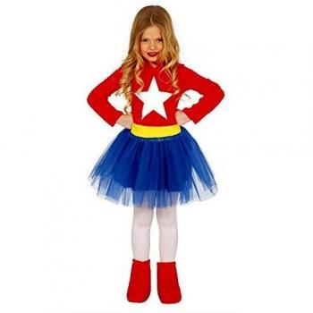 Guirca-83213 Capitán América Disfraz 5-6 años Supergirl, Multicolor