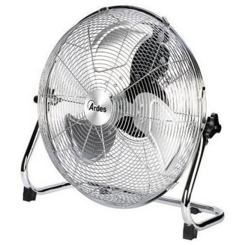 Ventilador de Piso Ardes Chrome 40 cm, 3 Palas, 45W, Inclinación Vertical, 3 Velocidades