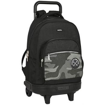Mochila Escolar con Ruedas Safta Stone Negro 33 x 45 x 22 cm, Compacta, Extraíble, Ideal para Niños de Diferentes Edades, Cómoda y Versátil, Calidad y Resistencia