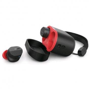 Auriculares deportivos Philips TAA5508BK/00 True Wireless Stereo (TWS) con cancelación de ruido, Bluetooth, hasta 28 horas de reproducción, color negro y rojo