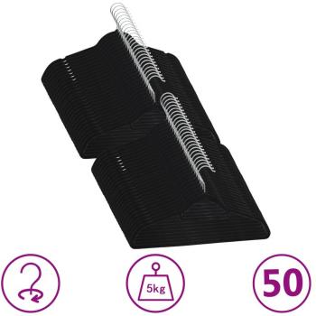 Juego de Perchas de Ropa Antideslizantes de Terciopelo 50 uds en Color Gris, Negro y Rosa