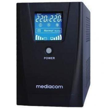 UPS Interactivo 1300VA 720W Mediacom M-UPS1301D con Display y 3 Salidas AC Schuko