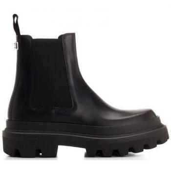 Dolce & Gabbana Men's Leather Chelsea Boots - Black, Size 44, A60565AB640 Color 80999