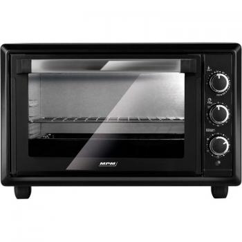 MPM MPE-28/T Horno Eléctrico de Convección Sobremesa 28 Litros, Puerta Doble Cristal, 6 Modos de Calentamiento, Temporizador hasta 60 Minutos,