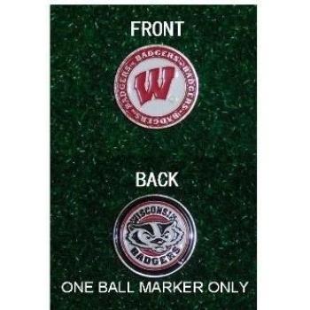 Doble cara Wisconsin University Golf marcador para bola de solo