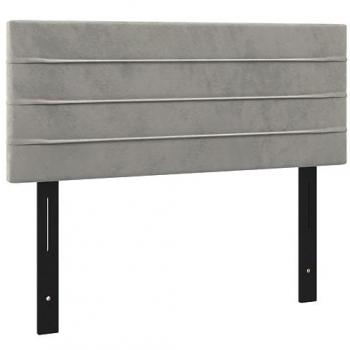 Cabecero de terciopelo gris claro 100x5x78/88 cm