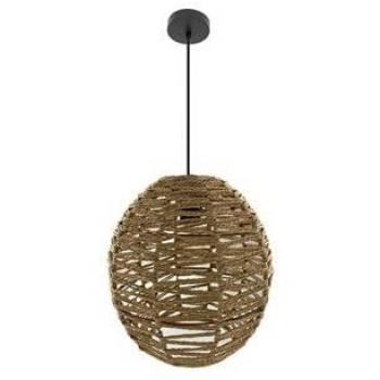 Lámpara colgante Isola Negro/Natural 1xE27 Ø30cm