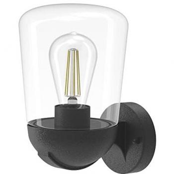 Aplique de exterior New Avenida - Wonderlamp, Aplique de Pared Vintage para Jardín, Negro Antracita, Bombilla E27
