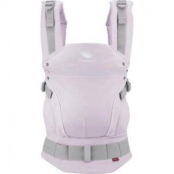 Mochila Portabebés Manduca First Pure Cotton Lavanda, ergonómica, 3 posiciones (delante, detrás y a la cadera), para niños de 3.5 Kg a 20 Kg