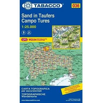 Mapa excursionista y topográfico Tabacco 036 - Sand in Taufers / Campo Tures 1:25.000