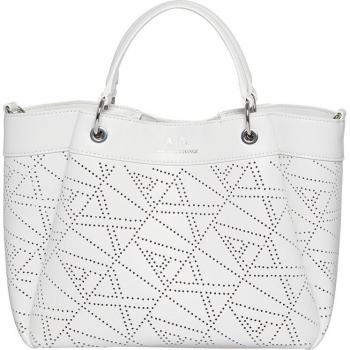 Bolso Shopper de Rafia Armani Exchange con Detalle de Bandolera y Logo