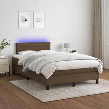 Colchón de cama suave con tela LED marrón oscuro 120x200 cm