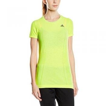 adidas AS Primeknit W - Camiseta para mujer, color lima / plata, talla XS