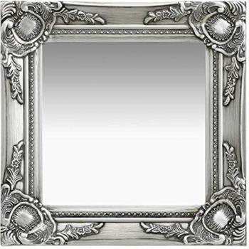 vidaXL Wall Mirror Baroque Style 40x40 cm Silver
