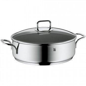 Olla de Cocción WMF 28 cm con Tapa, Inducción, Cromargan Acero Inoxidable Antiadherente, Capacidad 5.0L, Apta para Horno
