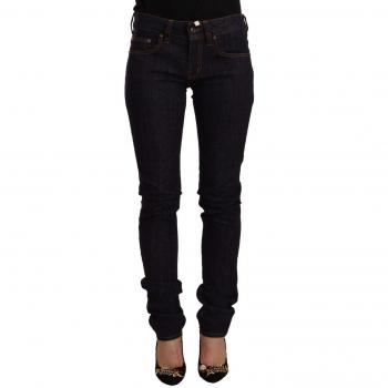 GF Ferre Black Mid Waist Cotton Denim Skinny Jeans - W26 | IT40