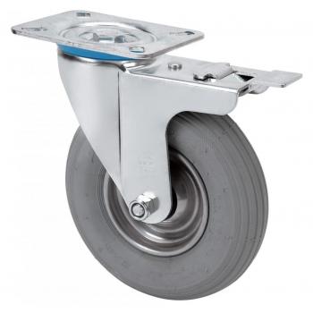 Rueda Alex Serie ZV-RIL Giratorio / Platina / Freno Rueda y Soporte