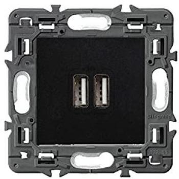 Base Valena Next 2xUSB Tipo A 2.4A Color Oscuro Legrand 741431