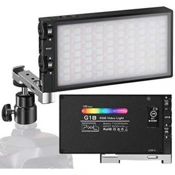 Luz LED Cámara RGB Pixel G1s, Batería Recargable Incorporada de 12W Antorcha Led Video 360 ° Color 12 Efectos de Luz, CRI≥97 2500-8500K Focos Iluminacion Fotografia con Cuerpo Aleación Aluminio