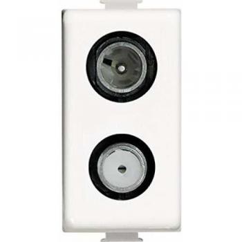 Presa TV-SAT Coaxial Directa Demiscelada 1 Módulo Color Blanco BTICINO Matix AM5214D