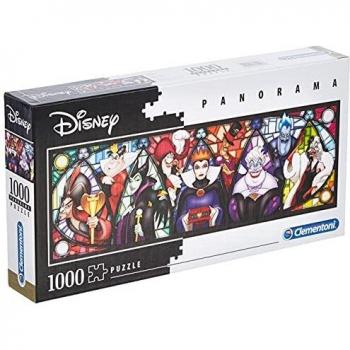 Clementoni - Puzzle 1000 piezas panorámico Villanos Disney, Puzzle adulto Disney