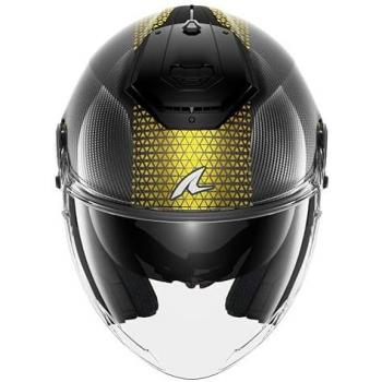 Shark RS Jet Carbon Ikonik Casco Jet - Negro Oro (M) - Casco Jet, color negro y dorado, material de carbono, talla M