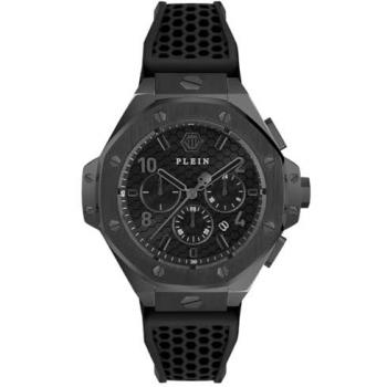 Philipp Plein Chrono Royal Black Watch for Men, Silicone, One Size