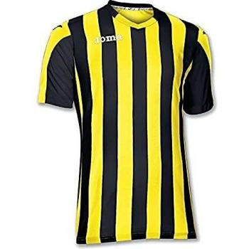 Joma Copa Camiseta de Equipación de Manga Corta, Hombre, Amarillo/Negro, M
