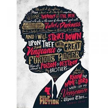 Poster Pulp Fiction Ezekiel 25:17 - Tamaño Maxi 61x91.5 cm - Decoración para el hogar