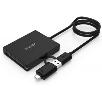 CFast Card Reader BYEASY CFast 2.0 Reader via USB 3.0 or USB C Port Portable Professional CFast Memory Card Reader with Thunderbolt 3 Port Using for Integral ProGrade SanDisk Transcend Sony CFast card