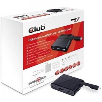 CLUB3D Mini Dock USB Type-C to HDMI2.0 + USB2.0 + USB Type C Charging - Base