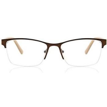 Rectangle Semi Rimless Metal Marrones Gafas Recetadas para Hombre - Gafas Anti-Azules - SmartBuy Collection