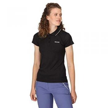 Regatta Women's Maverik V Quick-Dry Wicking Polo Shirt - Black - Size 18