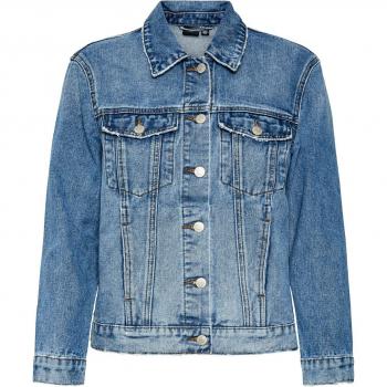 Cazadora Vaquera Vero Moda Zorica con Efectos Desgastados y Mezcla de Materiales