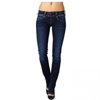 Jeans Gen azul oscuro para mujer de Pepe Jeans, vaquero recto, tiro medio, fit regular, color azul denim H06, talla 31W / 31L