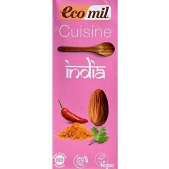EcoMil Cousine India, Crema de Almendra con Curry para cocinar- Pack de12 unidades de 200 ml
