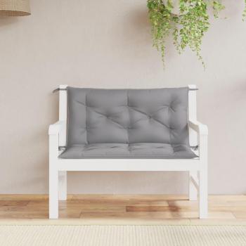 Oxford Fabric Garden Bench Cushions 2pcs Grey 100x50x7cm