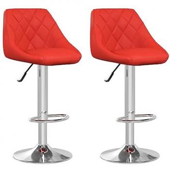 Taburetes de cocina 2 unidades cuero sintético rojo