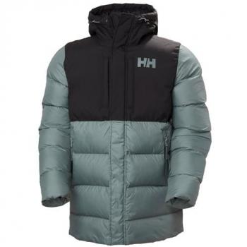 Chaqueta Larga Helly Hansen Active Puffy con Capucha Impermeable e Insulada Gris Cactus - XL