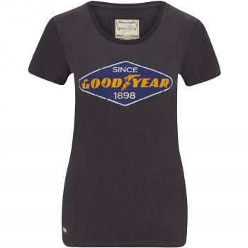 Goodyear Eureka – Camiseta para mujer, Cuello redondo, color Concrete Grey, tamaño large