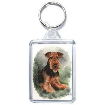 Airedale Terrier perro llavero - Made in UK, de la pintura original de la acuarela