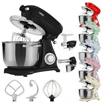 Batidora Amasadora Retro 1800W 6L Acero Inoxidable Silenciosa 6 Velocidades