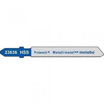 Metabo 623636000 623636000-Blister de 5 hojas de sierra de calar para Metal: acero 0,5-1,mm NE/Fres, Ond. HSS 51 mm