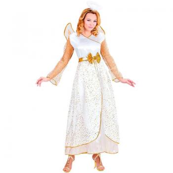 Disfraz de Ángel Glamuroso Dorado para mujer (Widmann)