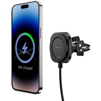 Soporte magnético para coche con cargador inalámbrico 15W/7,5W (compatible con MagSafe)