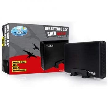 Caja Externa HDD 3.5 SATA USB 3.0 Vultech GS-35U3 Rev 2.1, Aluminio Negro, Plug & Play, Compatible hasta 14TB