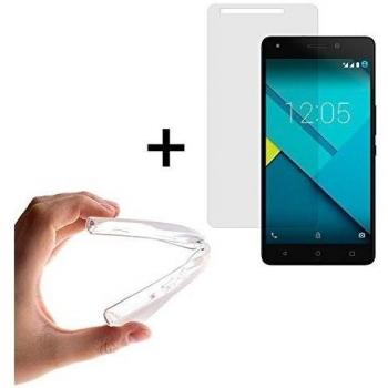 WoowCase | Funda Gel Flexible para [ bq Aquaris M5.5 ] [ +1 Protector Cristal Vidrio Templado ] Ultra Resistente contra Arañazos y Golpes Dureza 9H, Carcasa Case Silicona TPU Suave