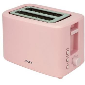Tostadora Jocca Sweet Rosa con Doble Ranura Ancha, 7 Niveles de Tostado y Funciones de Descongelar, Recalentar y Cancelar - 700W